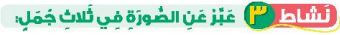 نشاط 3 عبر عن الصورة في ثلاث جمل